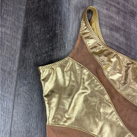 Norma Kamali Gold One Piece Swimsuit - Picture 7 of 15